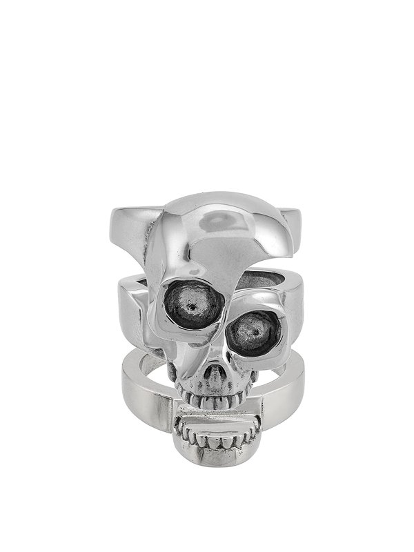 Alexander McQueen Skull Ring 15号 McQueen Alexander Twin Skull Ring | Bloomingdale's