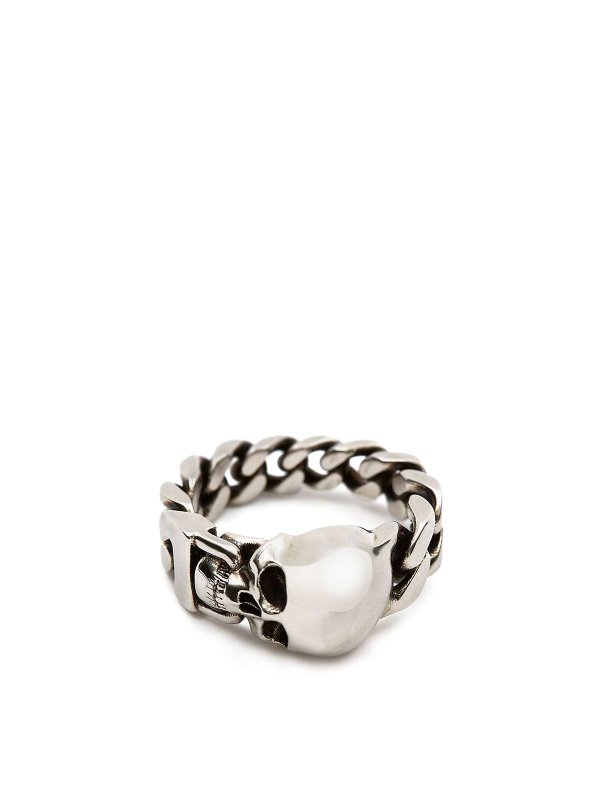 ALEXANDER MCQUEEN: Rings - Skull chain ring