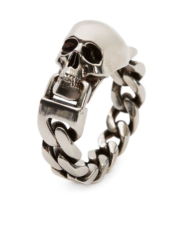 ALEXANDER MCQUEEN: Rings online - Skull chain ring