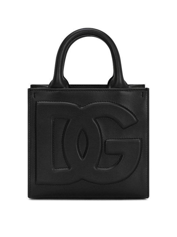 DOLCE & GABBANA: totes bags - Daily Leather Tote Bag in Black