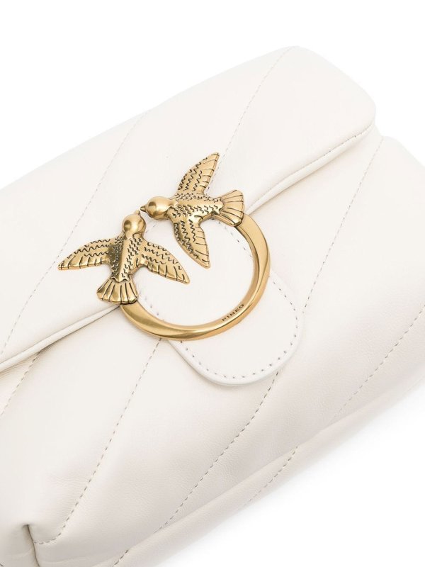 Pinko Pinko Quilted Shoulder Bag in Ivory White|100039A0F2Z14Q