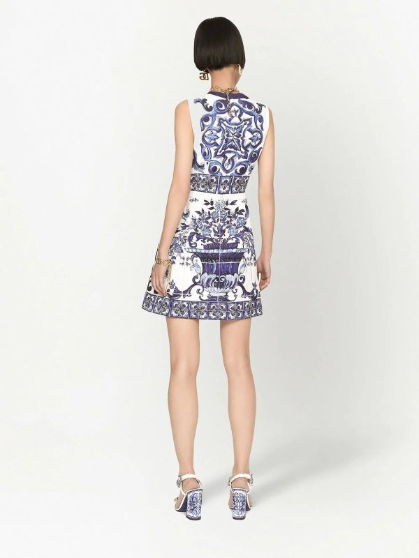 膝丈ドレス - 白 shop online: DOLCE & GABBANA