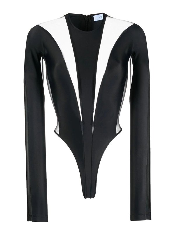 MUGLER: Top e canotte - Body modellante trasparente