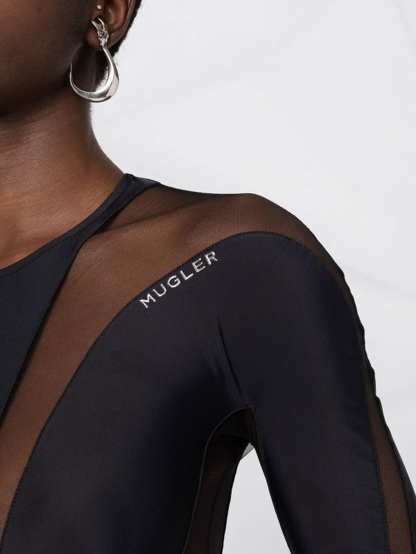 MUGLER: Top e canotte online - Body modellante trasparente