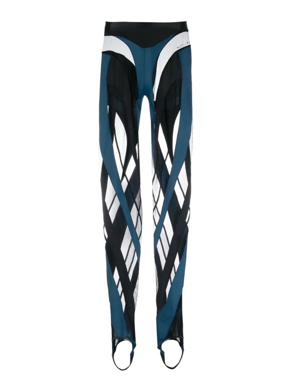 MUGLER: leggings - Sheer spiral leggings