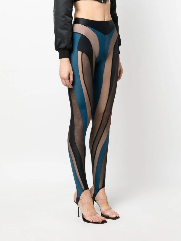 MUGLER: leggings online - Sheer spiral leggings