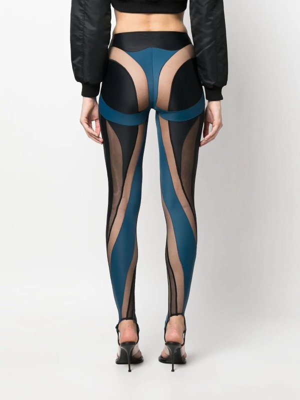 Sheer spiral leggings shop online: MUGLER