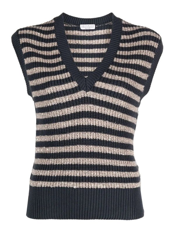 BRUNELLO CUCINELLI: Westen - Weste - Blau