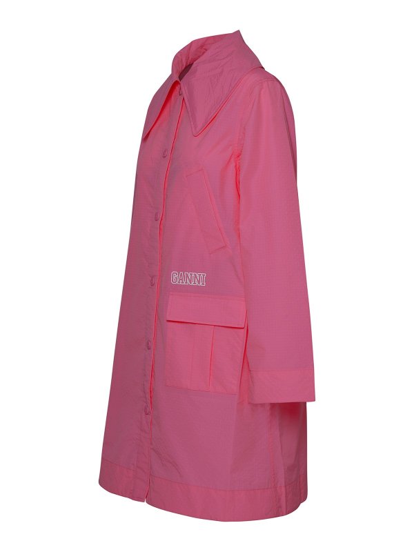 The Best Shops GANNI: short coats - Pink polyester coat