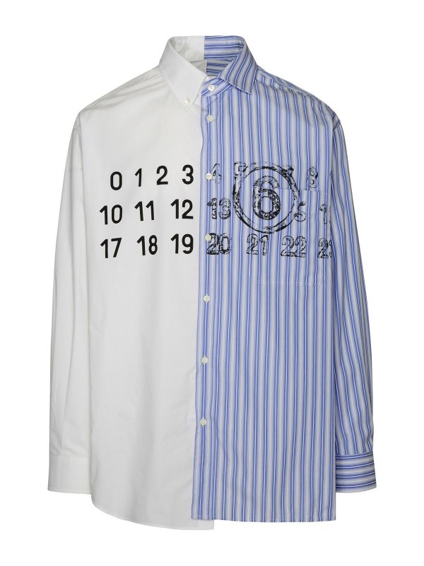 MM6 MAISON MARGIELA: shirts - Two-tone cotton shirt