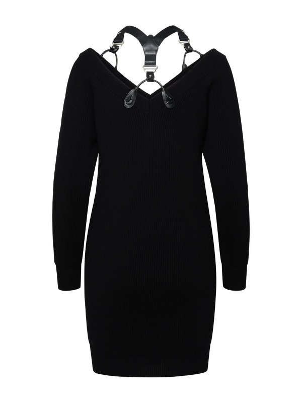 MOSCHINO: short dresses online - Black wool dress