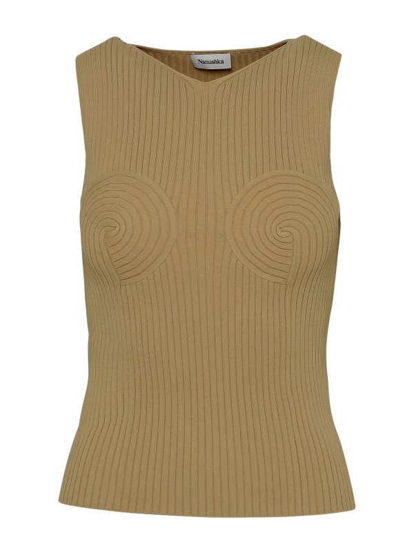 NANUSHKA: Tops & Tank tops - Binni tank top in sand viscose blend