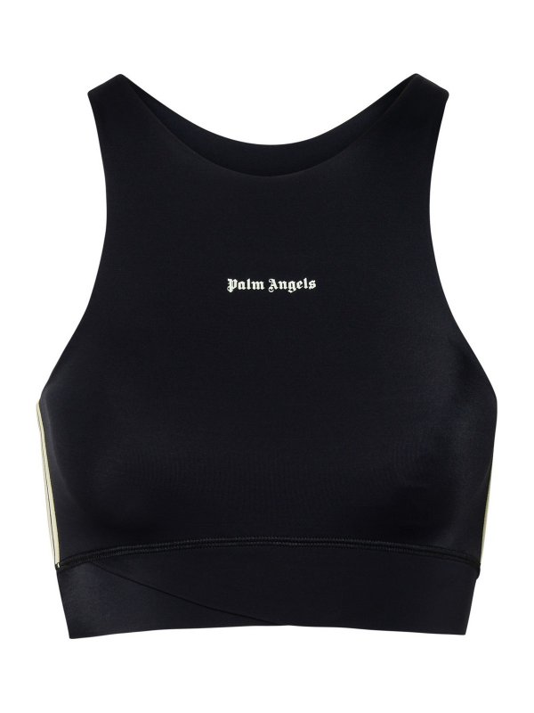Palm Angels: Tops & Tank tops - Top training in nylon nero