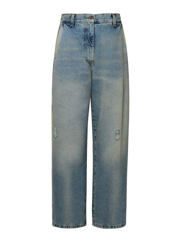 Palm Angels: Bootcut - Bootcut Jeans - Hellblau