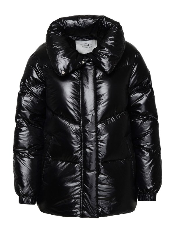 WOOLRICH: padded jackets - Aliquippa down jacket in black nylon