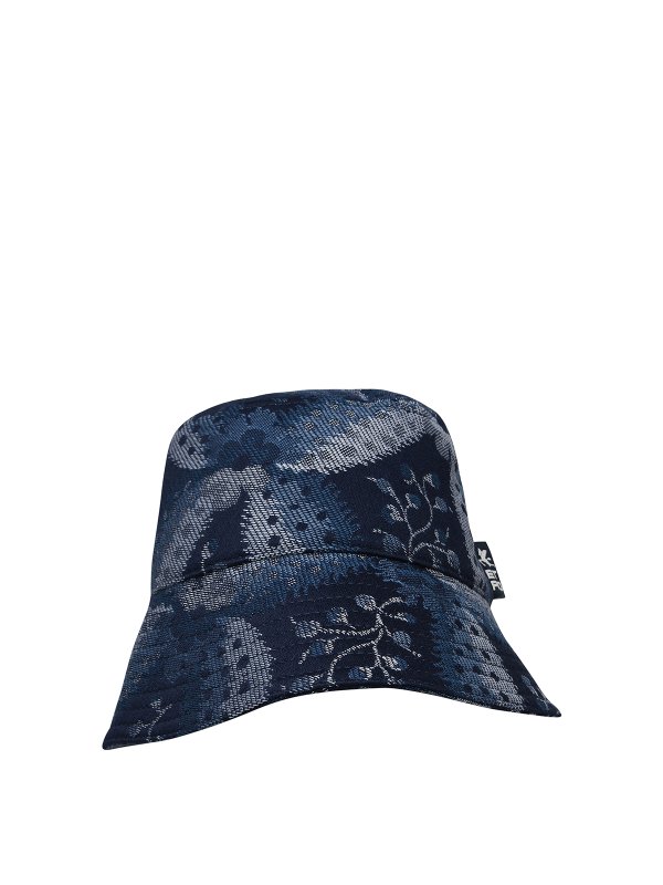 ETRO: hats & caps - Blue cotton blend hat