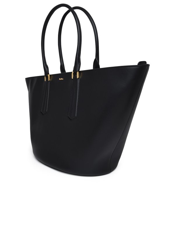Max Mara: cross body bags online - Black leather vasel bag
