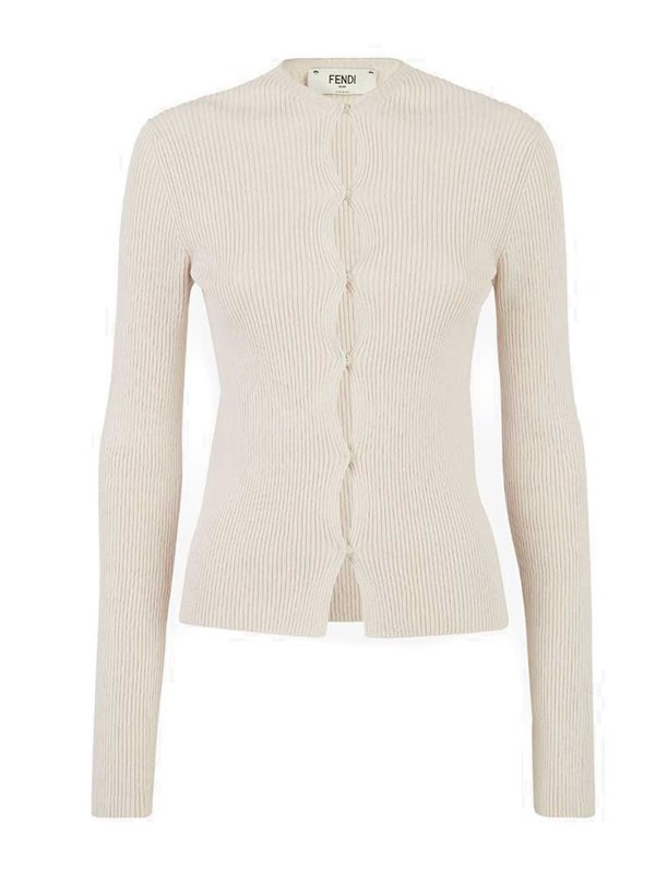 FENDI: cardigans - Cardig compact cotton ribs