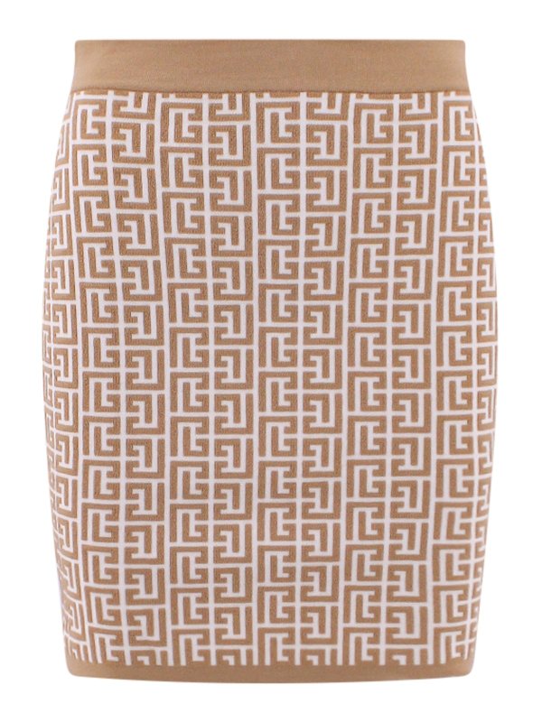 Balmain: Jupes midi et au genou - Jupe Midi - Beige