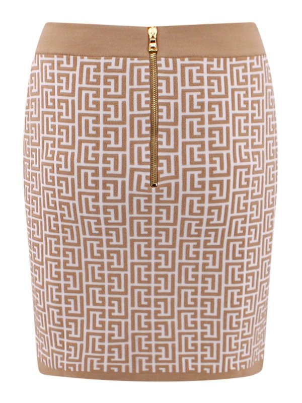 Balmain: Jupes midi et au genou online - Jupe Midi - Beige