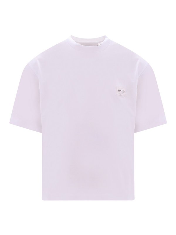 NEIL BARRETT: t-shirts - Cotton t-shirt with removable piercing