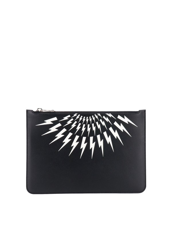 NEIL BARRETT: clutches - Leather pouch