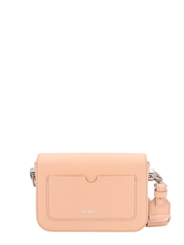 OFF-WHITE: cross body bags online - Leather shoulder bag with engraved logo