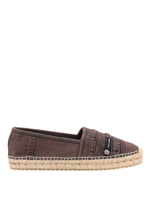 DOLCE & GABBANA: espadrillas - Espadrillas in cotone sovratinto