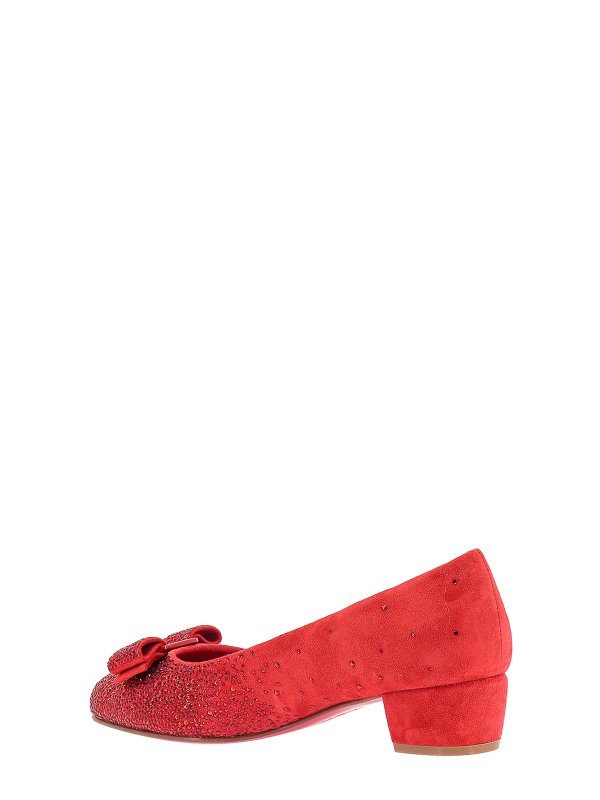 The Best Shops SALVATORE FERRAGAMO: court shoes - Suede dcollet with rhinestone detail