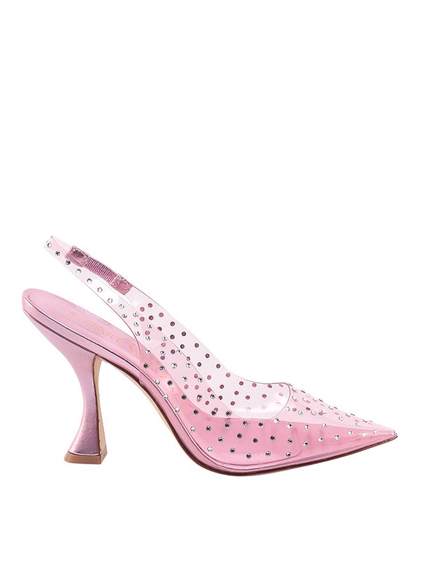 Stuart Weitzman: court shoes - Pvc slingback with rhinestones