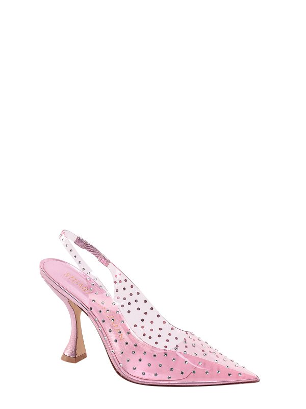 Stuart Weitzman: court shoes online - Pvc slingback with rhinestones