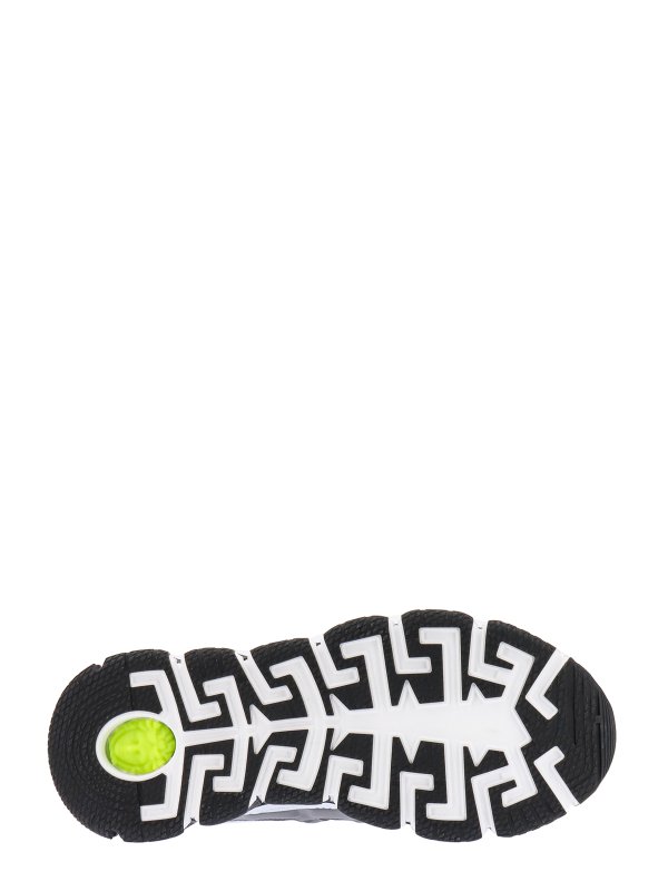 Leather sneakers with reflective effect shop online: VERSACE