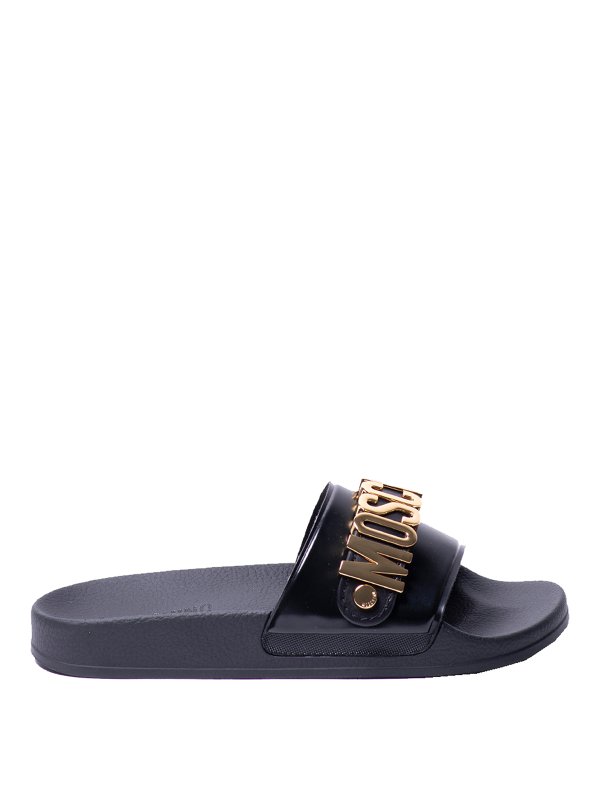 MOSCHINO: Chanclas de playa - Chanclas - Negro