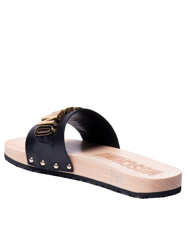 Metallic letters sandals shop online: MOSCHINO