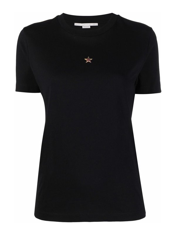 STELLA McCARTNEY: t-shirt - T-shirt nera in cotone