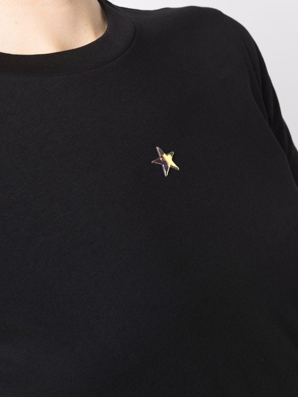 T-shirt nera in cotone shop online: STELLA McCARTNEY