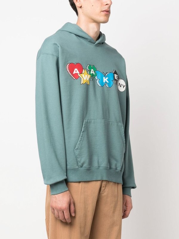 Printed charm logo hoodie