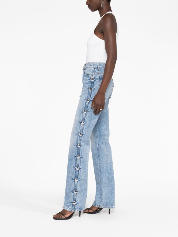 KHAITE: bootcut jeans online - Danielle studded jeans