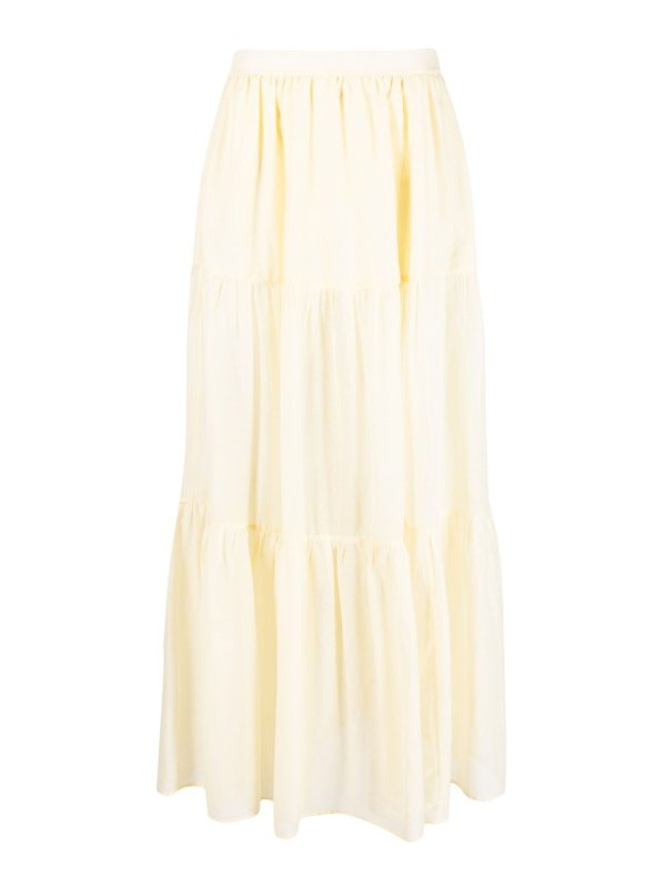 MANEBI: Knielange und Midi Röcke - Midirock - Gelb