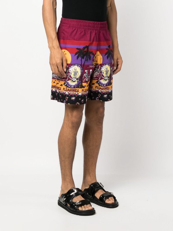 Beach printed shorts shop online: PLEASURES
