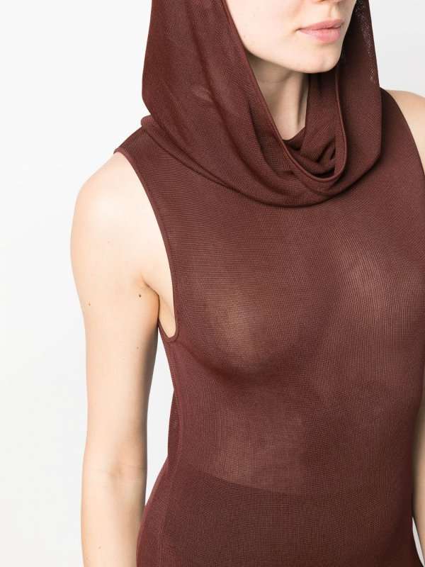 SAINT LAURENT: maxi dresses online - Halter neck cotton blend long dress