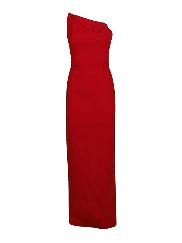 ROLAND MOURET: maxi dresses - Wool crepe long tube dress