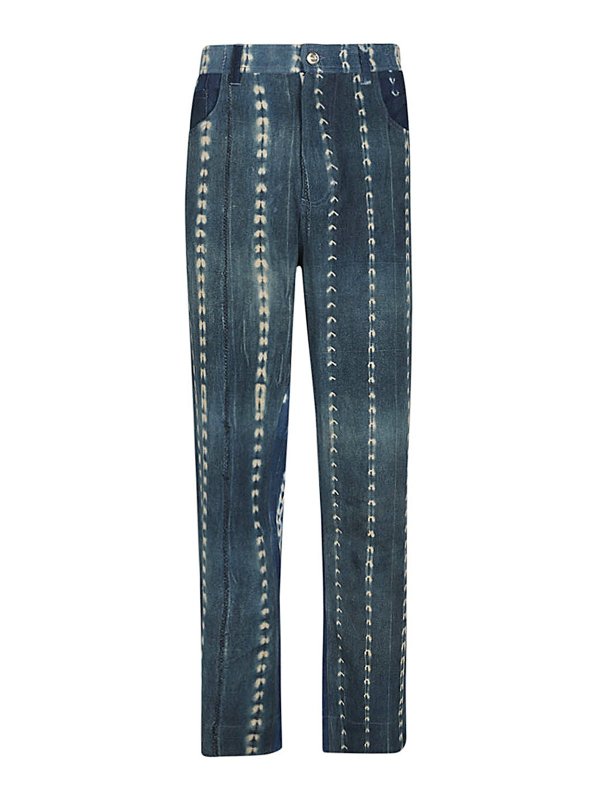 WALES BONNER: bootcut jeans - Miles tie-dye denim jeans
