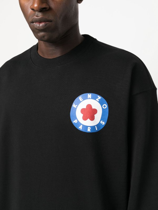 Logo cotton sweatshirt shop online: KENZO