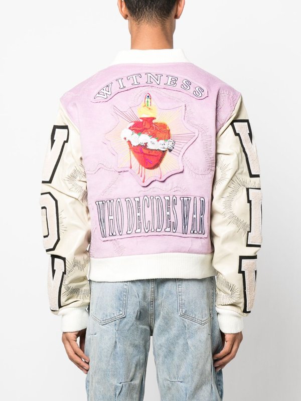 Varsity cotton jacket shop online: WHO DECIDES WAR