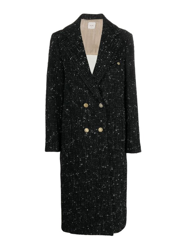 ALYSI: short coats - Double-breasted tweed coat