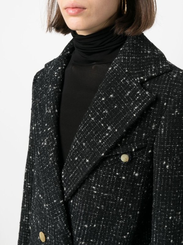 ALYSI: short coats online - Double-breasted tweed coat