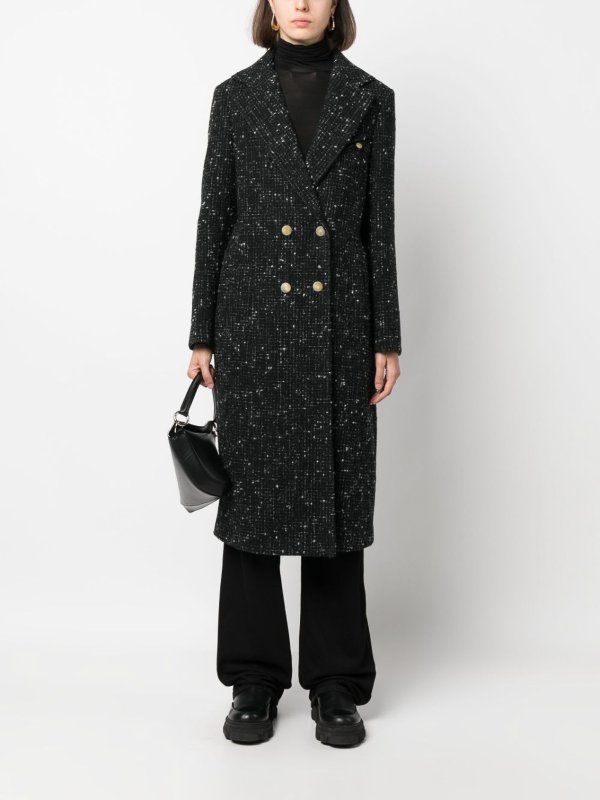 The Best Shops ALYSI: short coats - Double-breasted tweed coat