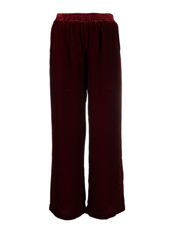 GOLD HAWK: Trousers Shorts - Wide leg velvet trousers