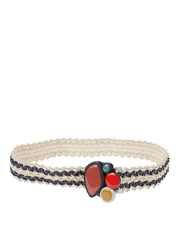 EXQUISITE J: belts - Striped raffia belt